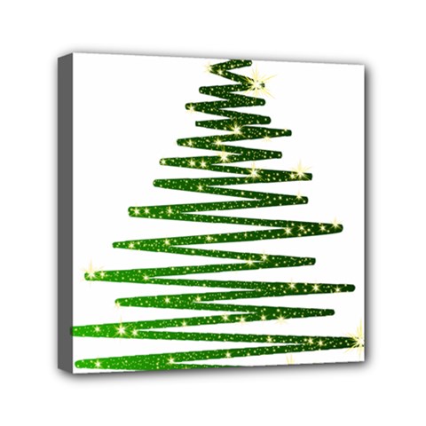 Christmas Tree Spruce Mini Canvas 6  X 6  (stretched)