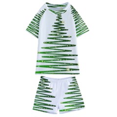 Christmas Tree Spruce Kids  Swim Tee And Shorts Set