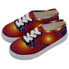 Color Background Structure Lines Polka Dots Kids  Classic Low Top Sneakers