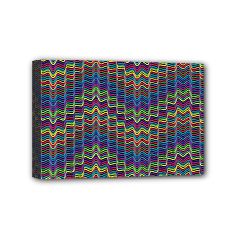 Decorative Ornamental Abstract Wave Mini Canvas 6  X 4  (stretched)
