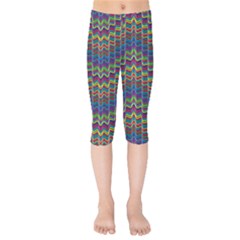 Decorative Ornamental Abstract Wave Kids  Capri Leggings 