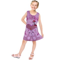 Cute Little Girl With Heart Kids  Tunic Dress by FantasyWorld7