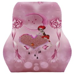Cute Little Girl With Heart Car Seat Back Cushion  by FantasyWorld7