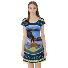 Seal Of United States Navy Band Short Sleeve Skater Dress by abbeyz71