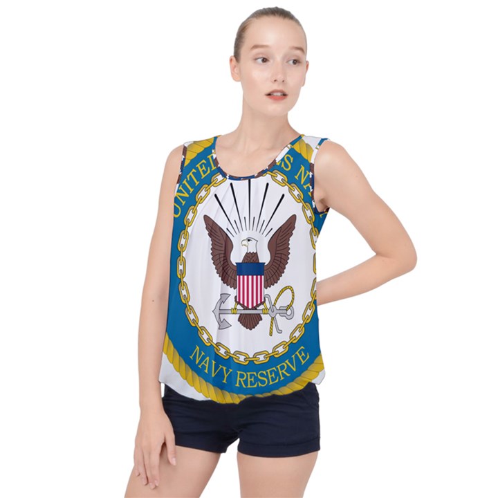 Seal of United States Navy Reserve, 2005-2017 Bubble Hem Chiffon Tank Top