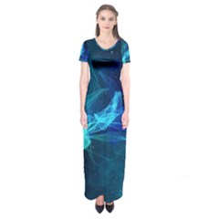 Electric Wave Short Sleeve Maxi Dress by JezebelDesignsStudio
