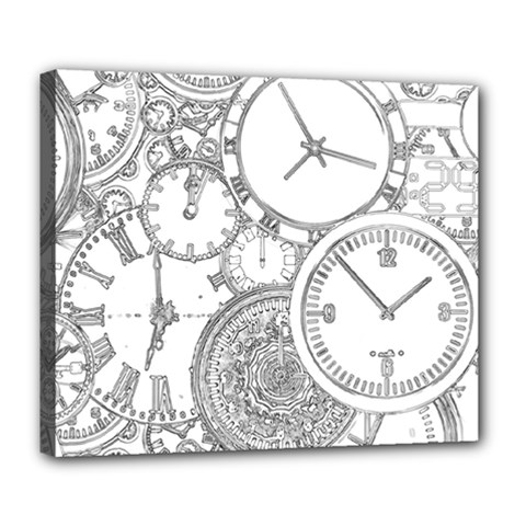 Time Goes On Deluxe Canvas 24  X 20  (stretched) by JezebelDesignsStudio