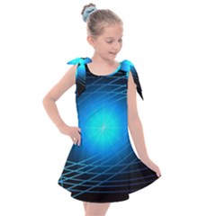 Blue Elliptical Kids  Tie Up Tunic Dress by JezebelDesignsStudio