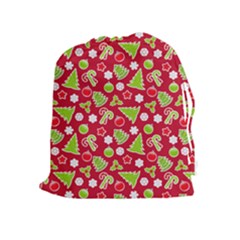 Christmas Paper Scrapbooking Pattern Drawstring Pouch (xl) by Mariart