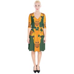 Giraffe Animals Zoo Wrap Up Cocktail Dress by Mariart