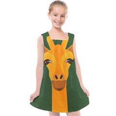 Giraffe Animals Zoo Kids  Cross Back Dress