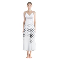 Geometric Abstraction Pattern Button Up Chiffon Maxi Dress