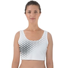 Geometric Abstraction Pattern Velvet Crop Top