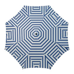 Geometric Shapes Stripes Blue Golf Umbrellas