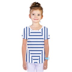 Geometric Shapes Stripes Blue Kids  One Piece Tee