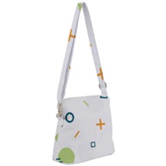 Geometry Triangle Line Zipper Messenger Bag