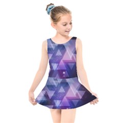 Geometric Triangle Kids  Skater Dress Swimsuit
