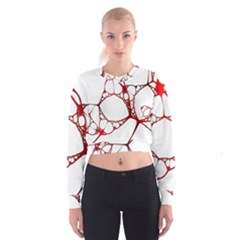 Fractals Cells Autopsy Pattern Cropped Sweatshirt by Mariart