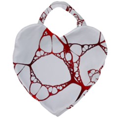 Fractals Cells Autopsy Pattern Giant Heart Shaped Tote