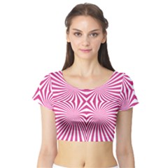 Hypnotic Psychedelic Abstract Ray Short Sleeve Crop Top by Alisyart