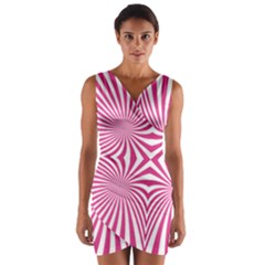 Hypnotic Psychedelic Abstract Ray Wrap Front Bodycon Dress