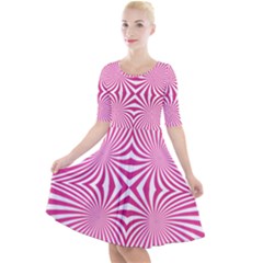 Hypnotic Psychedelic Abstract Ray Quarter Sleeve A-line Dress