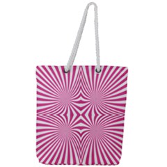 Hypnotic Psychedelic Abstract Ray Full Print Rope Handle Tote (large)