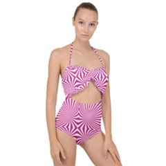 Hypnotic Psychedelic Abstract Ray Scallop Top Cut Out Swimsuit by Alisyart