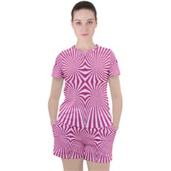 Hypnotic Psychedelic Abstract Ray Women s Tee And Shorts Set