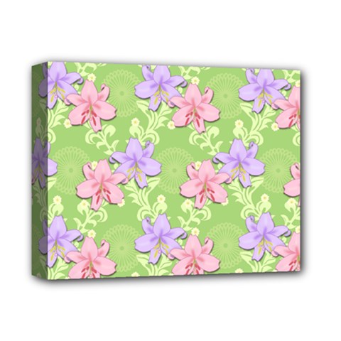 Lily Flowers Green Plant Deluxe Canvas 14  X 11  (stretched) by Alisyart