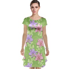 Lily Flowers Green Plant Cap Sleeve Nightdress
