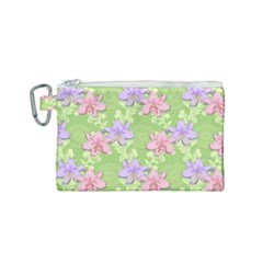 Lily Flowers Green Plant Canvas Cosmetic Bag (small)