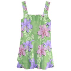 Lily Flowers Green Plant Kids  Layered Skirt Swimsuit by Alisyart