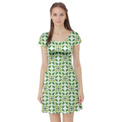 Leaf Leaves Flora Short Sleeve Skater Dress