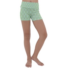 Leaf Leaves Flora Kids  Lightweight Velour Yoga Shorts