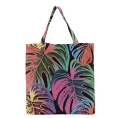 Leaves Tropical Jungle Pattern Grocery Tote Bag by Alisyart