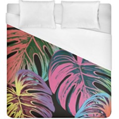 Leaves Tropical Jungle Pattern Duvet Cover (king Size) by Alisyart