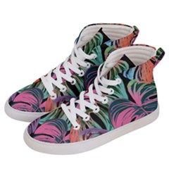 Leaves Tropical Jungle Pattern Men s Hi-top Skate Sneakers