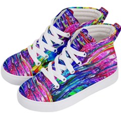 Paint Splatter - Rainbow Kids  Hi-top Skate Sneakers by WensdaiAmbrose