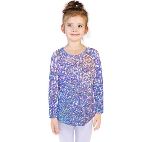 Pastel Rainbow Shimmer - Eco- Glitter Kids  Long Sleeve Tee by WensdaiAmbrose