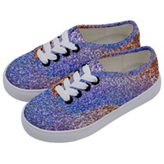 Pastel Rainbow Shimmer - Eco- Glitter Kids  Classic Low Top Sneakers