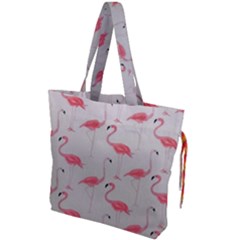 Pink Flamingos Drawstring Tote Bag by WensdaiAmbrose