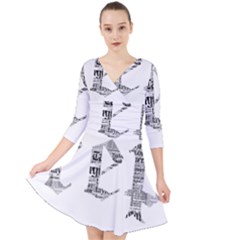 Taylor Swift Quarter Sleeve Front Wrap Dress