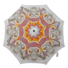 Fire Red Skull Hook Handle Umbrellas (large) by Mariart