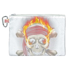 Fire Red Skull Canvas Cosmetic Bag (xl) by Mariart