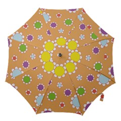 Floral Flowers Retro Hook Handle Umbrellas (medium) by Mariart