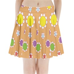 Floral Flowers Retro Pleated Mini Skirt