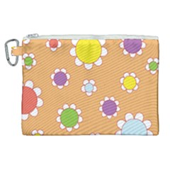 Floral Flowers Retro Canvas Cosmetic Bag (xl) by Mariart