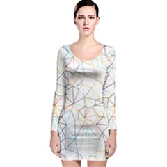 Geometric Pattern Abstract Shape Long Sleeve Bodycon Dress