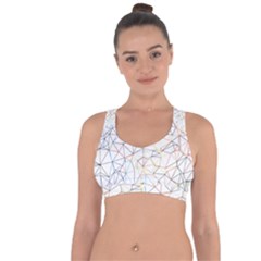 Geometric Pattern Abstract Shape Cross String Back Sports Bra